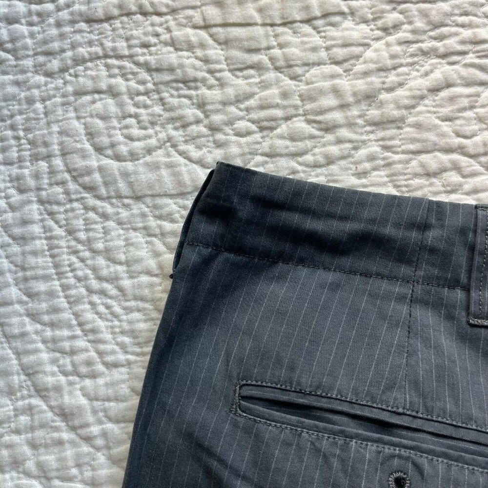 Dries Van Noten Dress Pants Mid Rise Straight Black Pinstripe Womens Size 48 - Picture 6 of 8